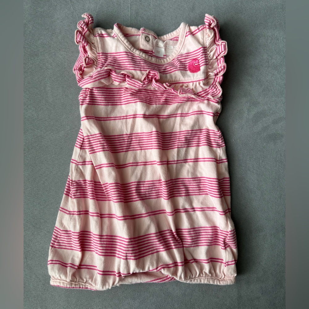 Carhartt - Girls Romper - Pink Striped - 9Months